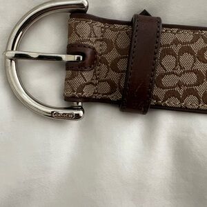 Coach Signature Brown and Tan Belt